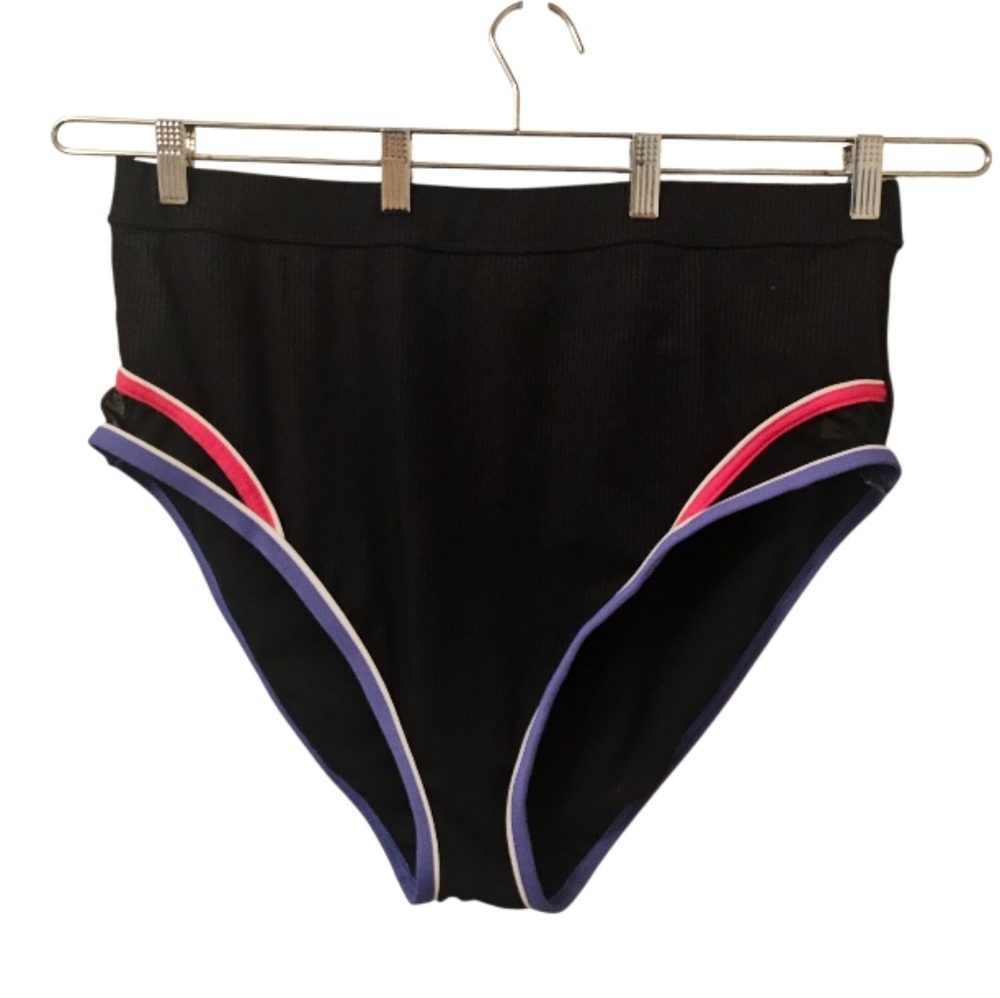 Multi-Coloured Penningtons Women's Ribbed Mesh Insert High-Waist Bikini Botton